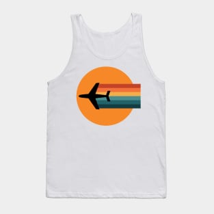 Airplane Rainbow Flight (Retro Color) Tank Top